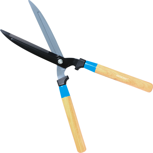 Straight blade hedge shears for precise garden shaping