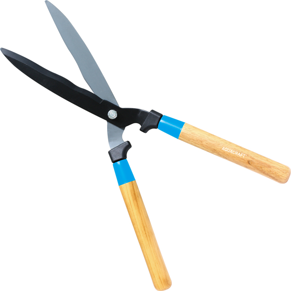 Wavy blade hedge shears for fibrous stem cutting