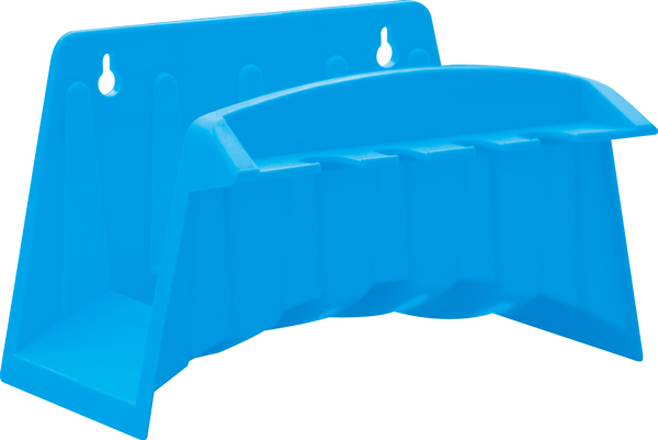 Wall-mounted plastic hose reel for organized storage