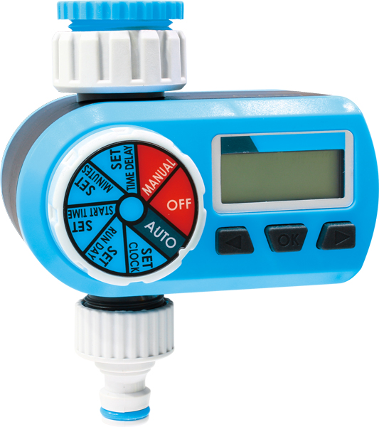 Automatic irrigation timer with flexible scheduling and manual override function