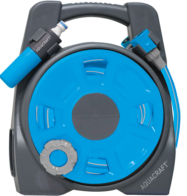 Pre-assembled 10m garden hose reel with portable handle