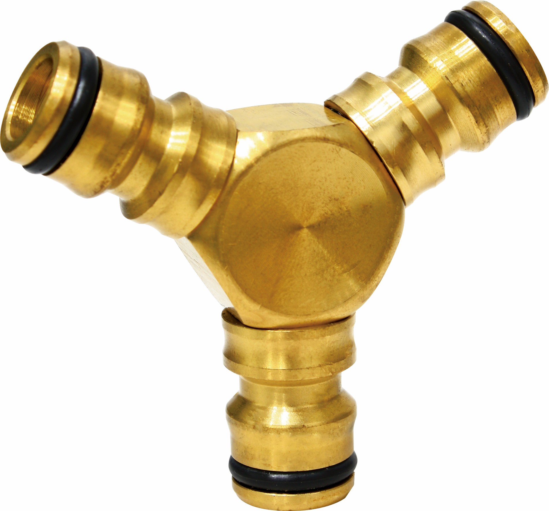 Brass hose connector for joining two hose lines