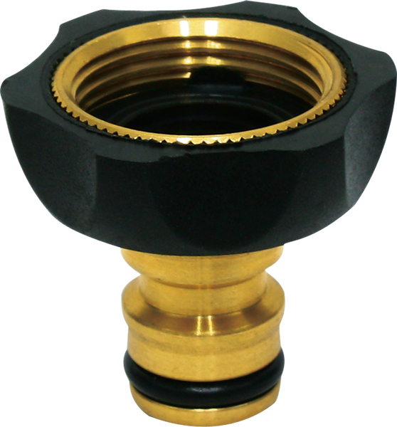 Solid brass tap connector with male hose adaptor