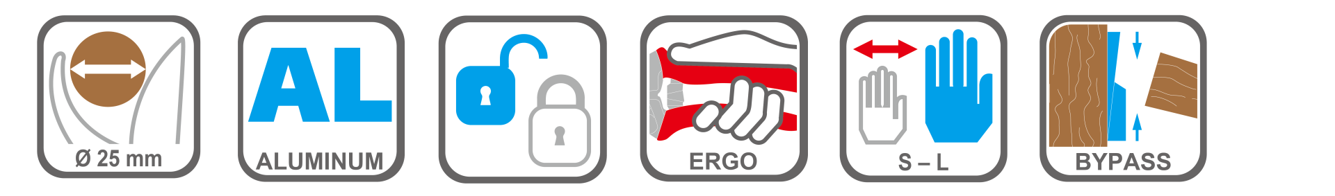 Forged aluminum pruning shears with ergonomic grip