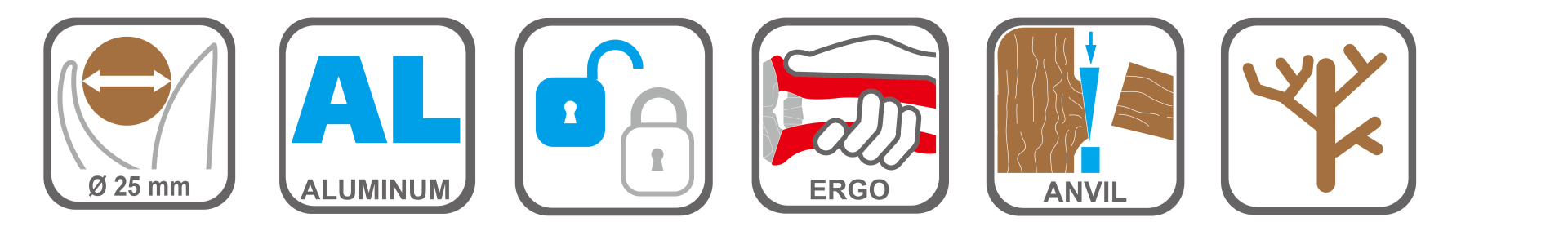 Forged aluminum pruning shears with ergonomic grip